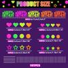 101 Pcs Neon Cake Decorations Cake Toppers Glow in the Dark Party Supplies Happy Birthday Toppers for UV Parties Neon Birthday Decorations Halloween view 2