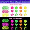 101 Pcs Neon Cake Decorations Cake Toppers Glow in the Dark Party Supplies Happy Birthday Toppers for UV Parties Neon Birthday Decorations Halloween view 3