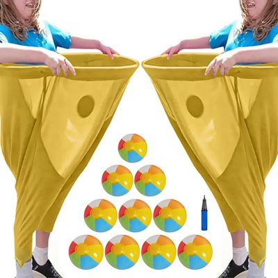 Granny Pants Yard Game Set, Oversized Granny Pants Outdoor Game for Adults with Bouncy Balls and Pump, Family Reunion Party Games, Big Field Day Family Recreational Reunion Tossing Games