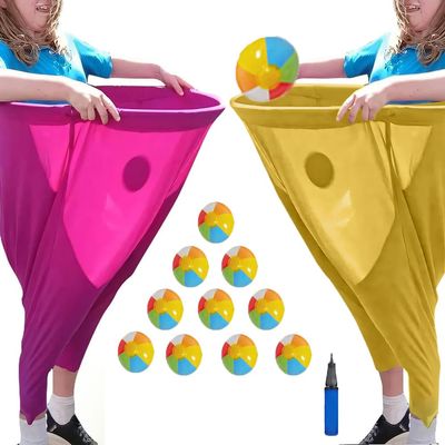 Granny Pants Yard Game Set, Oversized Granny Pants Outdoor Game for Adults with Bouncy Balls and Pump, Family Reunion Party Games, Big Field Day Family Recreational Reunion Tossing Games