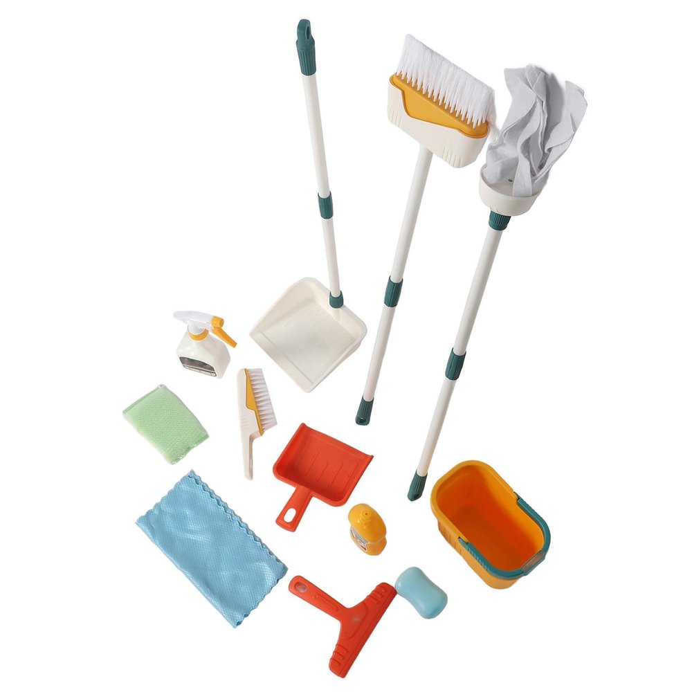 Aqur2020 Playhouse Cleaning Supplies Cleaning Kit for Kids Improve Family Bonding Play Toy Set 27 Pieces