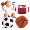 Baby Ball Toys 0-6 Months, Newborn Plush Rattle 3pcs Football Basketball Soccer Sports Set-Sensory Toys with Rattles for 0 3 6 9 12 Months Infant Boys Girls Birthday or Shower Gifts view 1