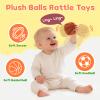 Baby Ball Toys 0-6 Months, Newborn Plush Rattle 3pcs Football Basketball Soccer Sports Set-Sensory Toys with Rattles for 0 3 6 9 12 Months Infant Boys Girls Birthday or Shower Gifts view 4
