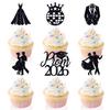 18 PCS Prom 2026 Cupcake Toppers, Congrats Grad Cupcake Decor, Prom Night 2026, Class of 2026 Senior High School Prom Graduation Party Decorations Supplies Black Glitter view 1