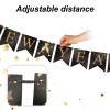 2026 Happy New Year Banner, Black & Gold New Year Eve Decorations Holiday Hanging Bunting Banner Festival Party Supplies Photo Booth Backdrop Home Decor view 3