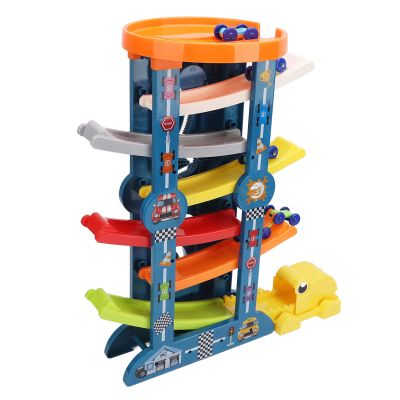 Aqur2020 Dinosaur Track Racing Toy Set, DIY Flexible Gliding Ramp with 4 Cars and Accessories, Ages 3+