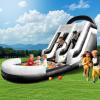 Inflatable Water Slide for Adults, 26FT 100% PVC Waterslide with Big Splash Pool, Widen Slide with Shallow Pool, 950W Air Blower, Ideal for Backyard, Park (Green a) (Black&White, 21FT) view 1