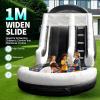 Inflatable Water Slide for Adults, 26FT 100% PVC Waterslide with Big Splash Pool, Widen Slide with Shallow Pool, 950W Air Blower, Ideal for Backyard, Park (Green a) (Black&White, 21FT) view 3