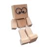 Christmas Shaking Wooden Man Figurine with Magnetic Expressions, Shaking Feet Wooden Doll for Car Dashboard Desktop Decor, Funny Swaying Wood Man (A*3) view 1