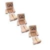 Christmas Shaking Wooden Man Figurine with Magnetic Expressions, Shaking Feet Wooden Doll for Car Dashboard Desktop Decor, Funny Swaying Wood Man (A*3) view 2