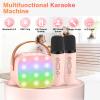 Mini Karaoke Machine for Kids, 2025 TOP Toys Christmas Birthday Xmas Gifts Ideas for Girls,Kids Karaoke Machine for Girls 8-12 Portable Bluetooth Speaker with 2 Wireless Microphones Toy for Kids 4-12 view 2