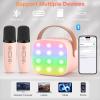 Mini Karaoke Machine for Kids, 2025 TOP Toys Christmas Birthday Xmas Gifts Ideas for Girls,Kids Karaoke Machine for Girls 8-12 Portable Bluetooth Speaker with 2 Wireless Microphones Toy for Kids 4-12 view 3
