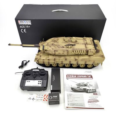 BICRKTOMXY RC Main Battle Tank Car That Shoots BBS, 1:16 Scale 2.4G German Leopard 2A7 RC Military Tank Model with Realistic Smoke, Sound & Light Effects, Gift for Adults