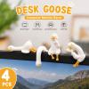 4PCS Desk Goose Computer Monitor Decor, Cute Mini Resin Goose Figurine, Funny Desk Ornament for Office Desk, Home Decor, Computer Screen, TV, Photo Frame and Car Dashboard Decorations (4) view 2