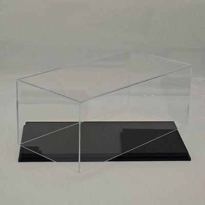 1:18 Scale Model Toy Display Box Clear Dustproof Acrylic Case Carbon Fiber Base