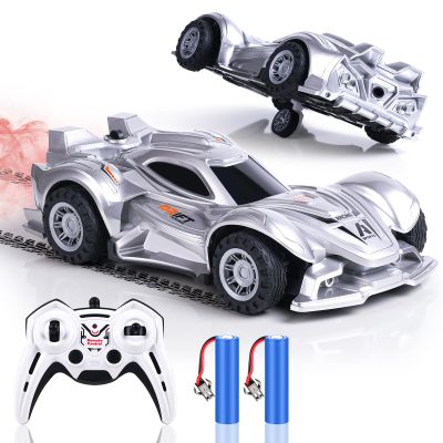 1:18 RC Drift Car for Kids  Rechargeable High-Speed Remote Control Car with COOL MIST SPRAY, Dual Li-ion Batteries & Unique Bottom-Wheel 360 Slide, Hobby Toy Gift for Boys Girls 3 4 5 6 7 Years Old