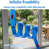 16.5 Ft Flexible Race Track for Kids - Compatible with Hot Wheels Track Sets 1/64 Diecast Cars, Includes 8 Racing Cars &Suction Cup Gravity Ramp - DIY Portable Track Toy, Gift for Boys Girls 3-8, Blue view 3
