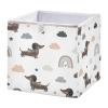 White Dachshund Dog Pattern Storage Baskets for Shelves Foldable Collapsible Storage Box Bins with Fabric Bins Cube Toys Organizers for Pantry Organizing Shelf Nursery Home Closet,16 x 11inch view 2