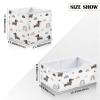 White Dachshund Dog Pattern Storage Baskets for Shelves Foldable Collapsible Storage Box Bins with Fabric Bins Cube Toys Organizers for Pantry Organizing Shelf Nursery Home Closet,16 x 11inch view 3