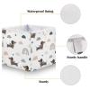 White Dachshund Dog Pattern Storage Baskets for Shelves Foldable Collapsible Storage Box Bins with Fabric Bins Cube Toys Organizers for Pantry Organizing Shelf Nursery Home Closet,16 x 11inch view 4