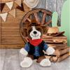 DolliBu St. Bernard Dog Stuffed Animal Cowboy Plush with Name Personalization - Western-Themed Dog Plush with Cute Cowboy Costume Denim Shirt Vest, Bandana, Leather Pants, and Hat - 8 Inches view 2
