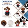 DolliBu St. Bernard Dog Stuffed Animal Cowboy Plush with Name Personalization - Western-Themed Dog Plush with Cute Cowboy Costume Denim Shirt Vest, Bandana, Leather Pants, and Hat - 8 Inches view 4