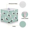 DOMIKING Seagulls Birds Teal Print Storage Baskets for Shelves Foldable Collapsible Storage Box Bins with Cubes Toys Closet Organizers for Pantry Organizing Shelf Nursery Home Closet,16 x 11inch view 4