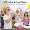 2026 New The All-in-One Microphone Toy, Kids Microphone with Stand Adjustable, Speaker & Led Lights, Move to Play Kids Karaoke Microphone for Singing, Boys & Girls, (Pink+Blue) view 2