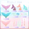 16Pcs Mermaid Cake Topper Mermaid Tail Cake Decorations with Seaweed Shells for Sea Ocean Theme Wedding Birthday Party Supplies view 2
