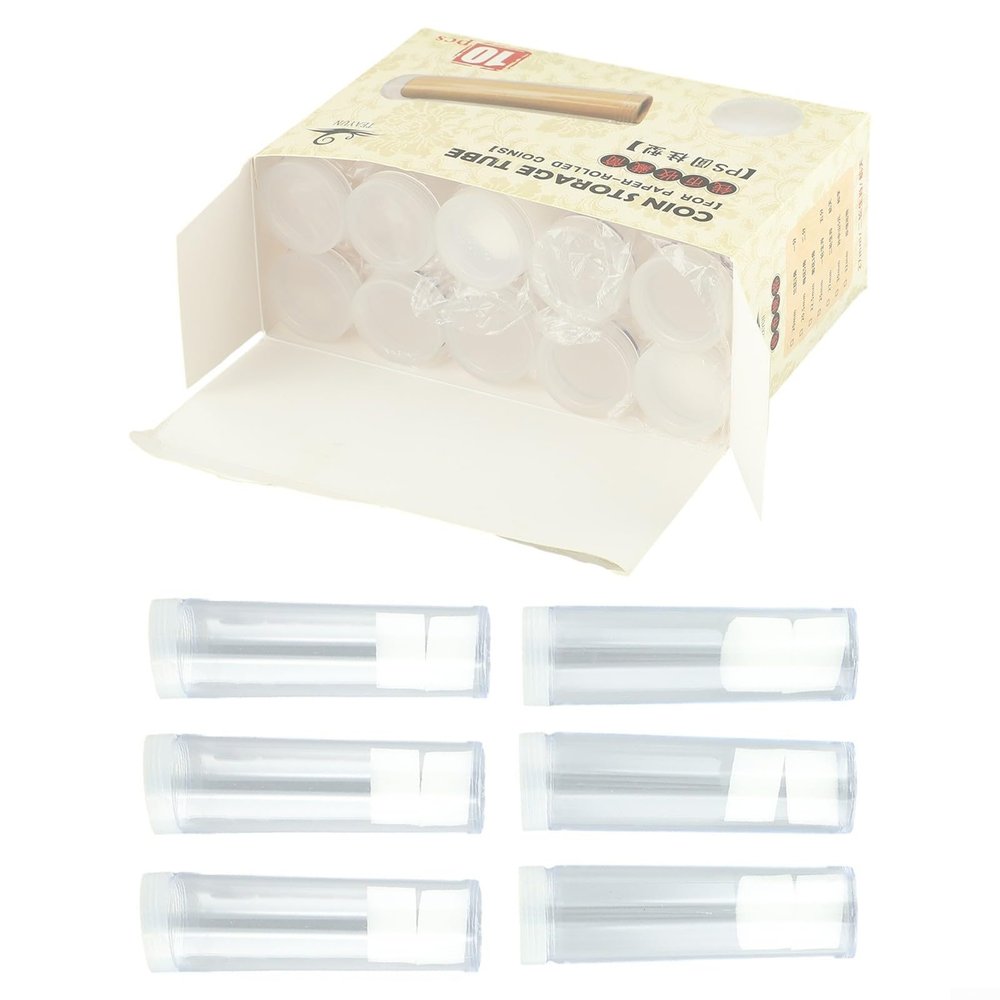 10 Pack Clear Plastic Coin Storage Tubes Compatible With 27Mm 30Mm Coin, Protective Round Holders Keep Coin Safe And Organized For Collectors, Secure Storage Boxes For Display And Preservation(27mm)