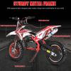 49cc 2-Stroke Kids Dirt Bike, Gas Power Motocross, Off Road Mini Motorcycle, Pocket Motorbike with Front Rear Disc Brakes, Racing Max Speed 30KM/H Red Red view 2