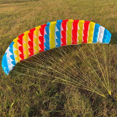 Single-Layer Paraglider Canopy 2.3/2.7m Wingspan Colorful Stripes RC Paraglider Cloth DIY Parts for RC Paragliding Adults(2.3m)
