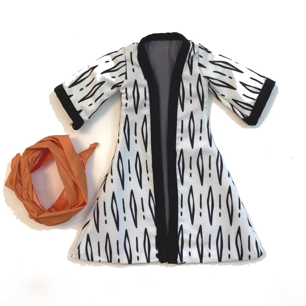 1/12 Scale Striped Haori Headscarf Scarf Desert Combat Outfit for SHF 6'' Action Figure Custom (#1 Haori+Scarf no Headscarf)