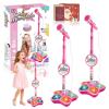 The All-in-One Microphone Toy, Funny Kids Microphone with Adjustable Stand, Speaker & Colorful LED, Multi-Functional Karaoke Microphone Toy for Boys & Girls, Gifts for Little Singers (2-Pink) view 1