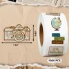 1000pcs Retro Travel Stickers in 1 Roll for Travel Scrapbook Supplies, Passport Stickers Perfect for Party Decoration and Stickers for Luggage view 2