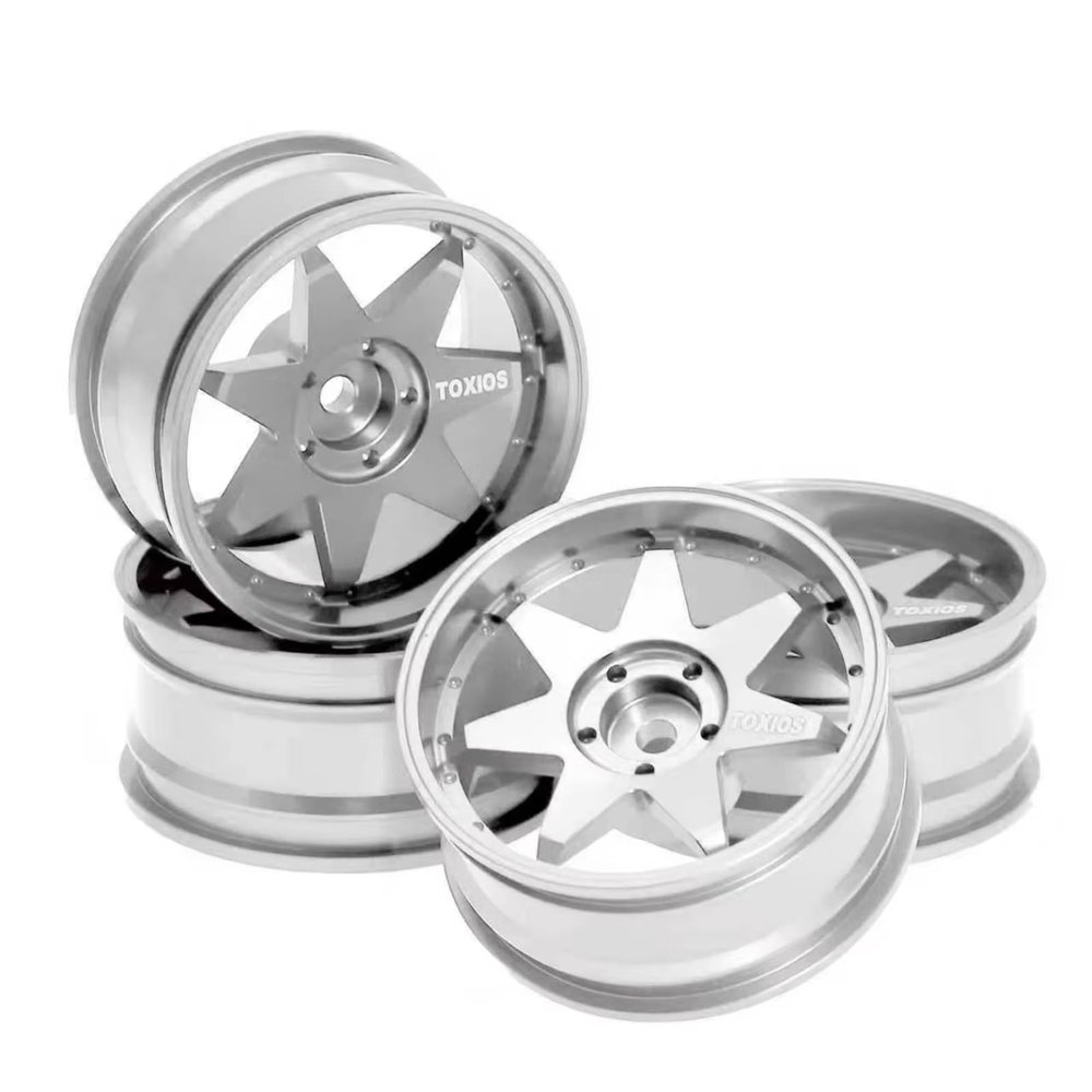 RC Models For HSP 94122 For Tamiya XV01 For TT02 For HPI For Kyosho For Sakura CS D4 1/10 Car RC On Road Drift Wheels Hubs Metal Wheel Rims(Silver)