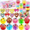24 Pack Valentines Day Gifts for Kids,Slime Valentines for Kids with Valentines Cards for Kids School Classroom Exchange Gifts Valentine's Slime Party Favors view 1