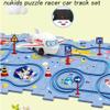 Puzzle Racer Kids Car Track Set, Puzzle Track Play Set with Vehicles, Educational Puzzle (4 Set,25 pcs) view 3