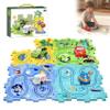 Puzzle Racer Kids Car Track Set, Puzzle Track Play Set with Vehicles, Educational Puzzle (4 Set,5 pcs) view 1