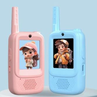 2 Pack Kids Video Walkie Talkie 2-Way Radio - HD Screen Long Range Rechargeable Walkie Talkies for Kids Ages 3-12, Easy-to-Use Video Call Toy for Boys Girls Indoor Outdoor Camping (Blue + Pink)