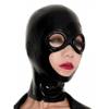 Black Latex Hood Mask Open Mouth and Eye Roll Cosplay (XS) view 2