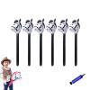 Inflatable Stick Horse,Blow Up Horse Head on Stick Pony Costume Western Cowboy Cowgirl for Parties, Outdoor Games, Carnivals & Birthday Activities (Black 6pcs) view 1