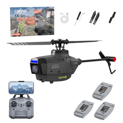 HOENTECH RC ERA C127AI Scout Drone RC Helicopter Model - 2.4G 4CH Single-Rotor Brushless Helicopter Model with Altitude Hold & Optical Flow Positioning for Adult Christmas (RTF Version)