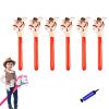 Inflatable Stick Horse,Blow Up Horse Head on Stick Pony Costume Western Cowboy Cowgirl for Parties, Outdoor Games, Carnivals & Birthday Activities (Red 6pcs) view 1
