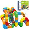 Electric Train Set, Flexible Track Fusion Train Set, DIY Race Car Track Building Kits with Train and Traffic Signs, for 4-10 Year Old Boys Girls Christmas Birthday Party Gifts (123pcs) view 1