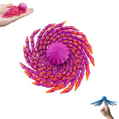 3D Printed Articulated Jellyfish Fidget, Jellyfish Toy, Fidget Spinner, Articulated Flexible Tentacle Toy for Stress and Anxiety Relief, Sensory Desk Ornament and Unique 3D Printed Gift Idea (Pink)