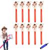 Inflatable Stick Horse,Blow Up Horse Head on Stick Pony Costume Western Cowboy Cowgirl for Parties, Outdoor Games, Carnivals & Birthday Activities (Red 10pcs) view 1