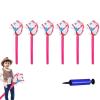 Inflatable Stick Horse,Blow Up Horse Head on Stick Pony Costume Western Cowboy Cowgirl for Parties, Outdoor Games, Carnivals & Birthday Activities (Pink 6pcs) view 1