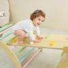 EOJDDPA Foldable Wooden Climbing Toys for 1 Year Old, Indoor Jungle Gym for Kids Ages 1-3, Montessori Climbing Set with Arch Ramp & Ladder, 3-in-1 Toddler Climbing Toy for Indoor Play view 3
