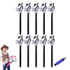 Inflatable Stick Horse,Blow Up Horse Head on Stick Pony Costume Western Cowboy Cowgirl for Parties, Outdoor Games, Carnivals & Birthday Activities (Black 10pcs) view 1